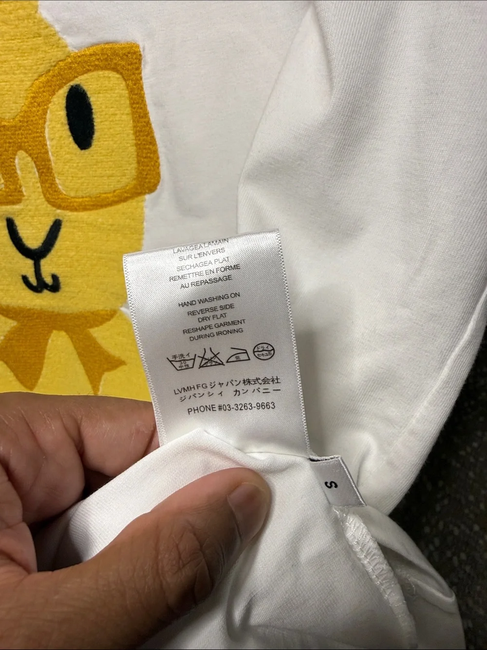 Acne White Short-Sleeve Tee with Yellow Bunny Graphic